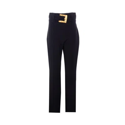 Balmain Women Belted Pants In Black