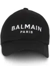 Balmain Logo Embroidered Baseball Cap In Blackwhite