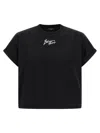 Balmain Cropped Logo Cotton T-shirt In Black