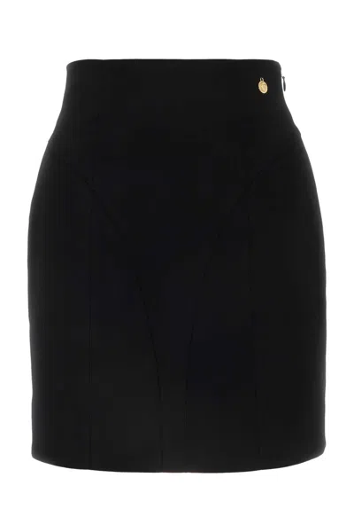 Balmain Women Black Viscose Mini Skirt