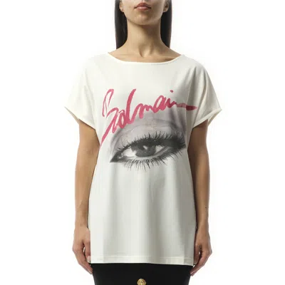 BALMAIN WOMEN'S BOATNECK EYE PRINT TOP