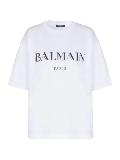 Balmain Women's Bulky Logo Graphic T-shirt In White