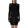 Balmain Crew-neck Sweater With Buttons In Black