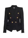 Balmain 6-button Fitted Wool Jacket In Black