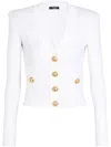 Balmain Women Buttoned V-necked Cardigan In White