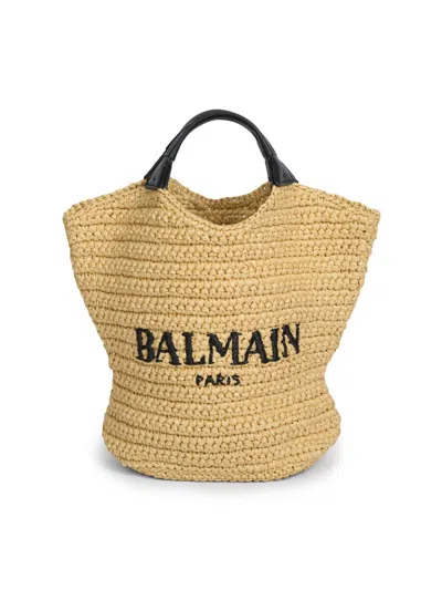 Balmain Women's Cabas Mini Woven Tote Bag
