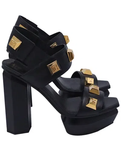 BALMAIN BALMAIN WOMEN'S CALFSKIN LEATHER AVA STUDDED PLATFORM SANDAL (AUTHENTIC PRE-  LOVED)