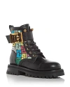 Balmain Charlie Multi Monogram Ranger Booties In Jade