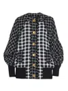 Balmain Oversized Bomber Jacket In Mixed Tweed In Multi