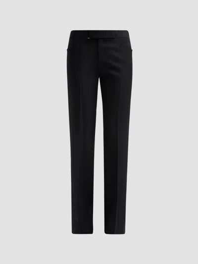 Balmain Women's Cotton Grain De Poudre Trousers In Black