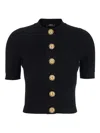 Balmain Short Sleeve Cardigan Sweaters And Cardigans Black In Multi