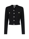 Balmain Embossed-button Cropped Jacket In Black