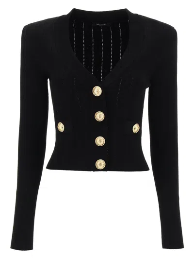 BALMAIN WOMEN'S CROPPED CARDIGAN