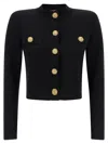 Balmain Black Viscose Polyamide Elastane Sweater In Black
