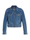 Balmain Logo-button Denim Jacket In Blue
