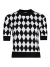 Balmain Embroidered Viscose Blend Top In Noir Blanc
