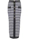Balmain Buttoned Midi Skirt In Black