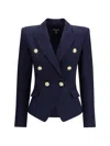 Balmain Structured Double-breasted Blazer Peak Lapels In Blue