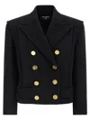 Balmain Tailored Coat With Double-breasted Design In Black