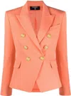Balmain Stylish Double-breasted Wool Jacket For Women In Pink In Pink