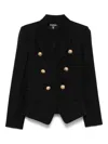 Balmain Black Grain De Poudre 6-button Tailored Jacket In Black