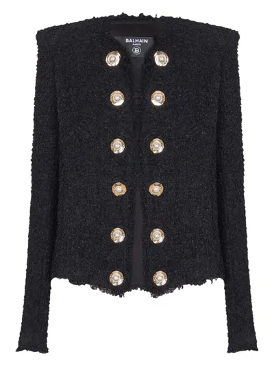 BALMAIN WOMEN'S EDGE-TO-EDGE SILKY TWEED JACKET