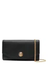 Balmain Chain Strap Leather Wallet In Black