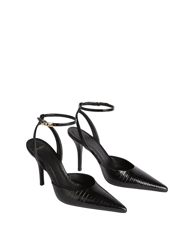 Balmain Women's Embossed Leather High Heel Pumps In Black