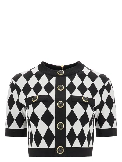 BALMAIN WOMEN'S EMBROIDERED VISCOSE BLEND TOP