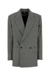 Balmain Wool Blend Blazer Check Buttons Lapels Shoulders In Multi