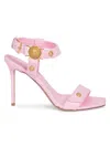 Balmain Women's Eva Embossed Leather Sandals In Rose