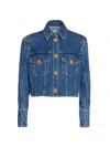 Balmain Dark Denim Jacket Bleu Jean Dark In Blue