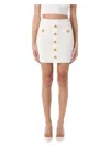 Balmain Knit Mini Skirt With Embossed Buttons Women In White