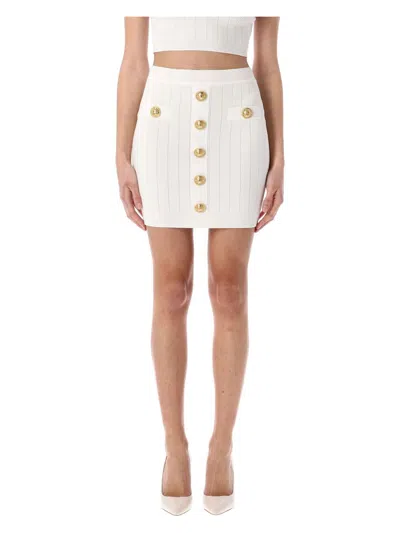 BALMAIN WOMEN'S FINE RIBBED KNIT SKIRT