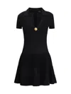 Balmain Women Flared Knit Mini Dress In Black