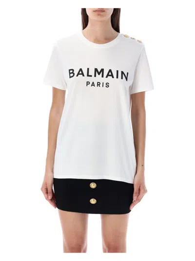 BALMAIN WOMEN'S FLOCKED PARIS T-SHIRT