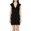 Balmain Women's Fringe Mini Dress In Black