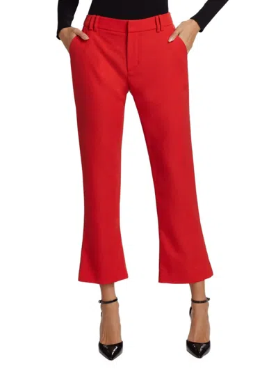 Balmain Women's Gdp Wool Bootcut Trousers In Red