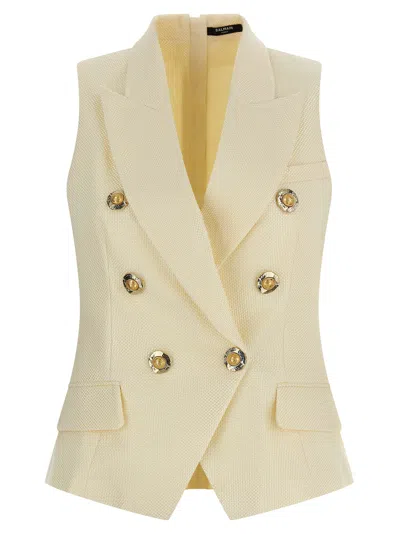 Balmain Women's Gold And Gold Coin Vest In Neutral