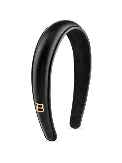Balmain Women's Gold-plated Leather Puffed Headband