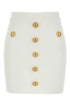 Balmain Knit Mini Skirt With Embossed Buttons Women In Multicolor