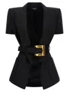 Balmain Women Grain De Poudre Blazer In Black