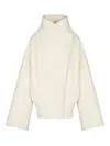 Balmain Wool-blend Oversized Caban Jacket In White