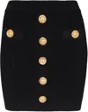 Balmain Women High Waist Buttoned Mini Skirt In Black