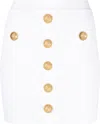 Balmain Knit Mini Skirt With Embossed Buttons Women In White