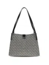Balmain Medium Tote Bag Double Handles Geometric Pattern In Black