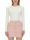 Balmain 6-buttons Knit Jumper In White