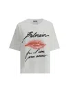 Balmain Graphic Kiss Print T-shirt With Relaxed Fit In White