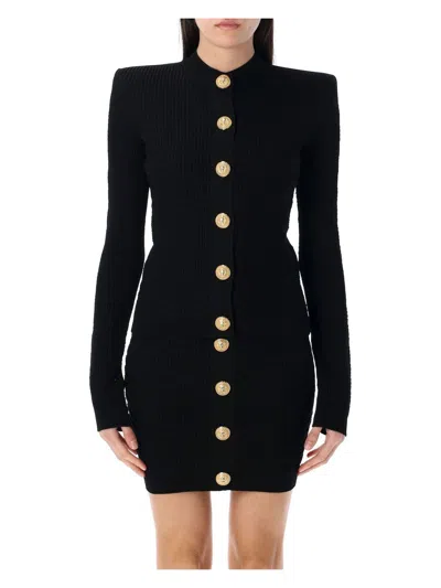 BALMAIN WOMEN'S KNIT CARDIGAN WITH GOLD BUTTONS