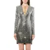 Balmain Women's Knit Dress Const In Silver